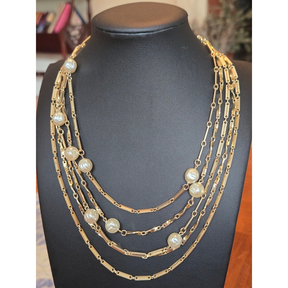 Coro Multistrand Faux Pearl Necklace Vintage
